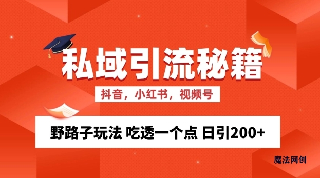 私域流量的精准化获客方法 野路子玩法 吃透一个点 日引200+ 【揭秘】