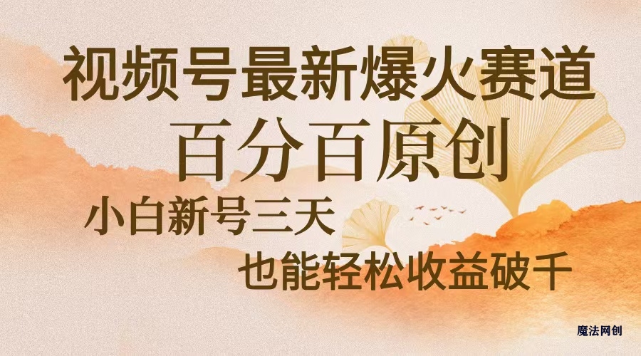 视频号最新爆火赛道，中老年粉深信不疑，百分百原创，新号三天收益轻松...